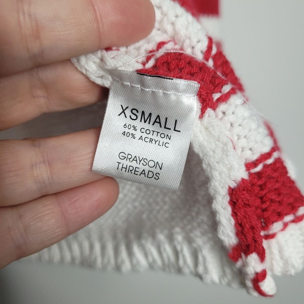 Grayson Threads USA red white blue flag patriotic open knit sweater x small NWT - Picture 4 of 6